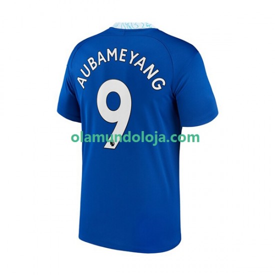 Camisola Chelsea Aubameyang 9 Homem Equipamento Primeiro 2022-2023 Manga Curta